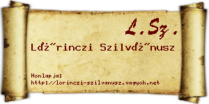 Lőrinczi Szilvánusz névjegykártya